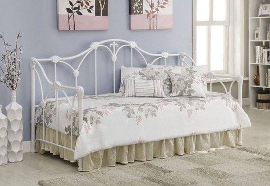 Twin Metal Daybed With Floral Frame White - 300216