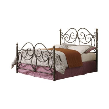 London Queen Metal Scroll Bed Dark Bronze - 300258Q A-Z Store Nadia