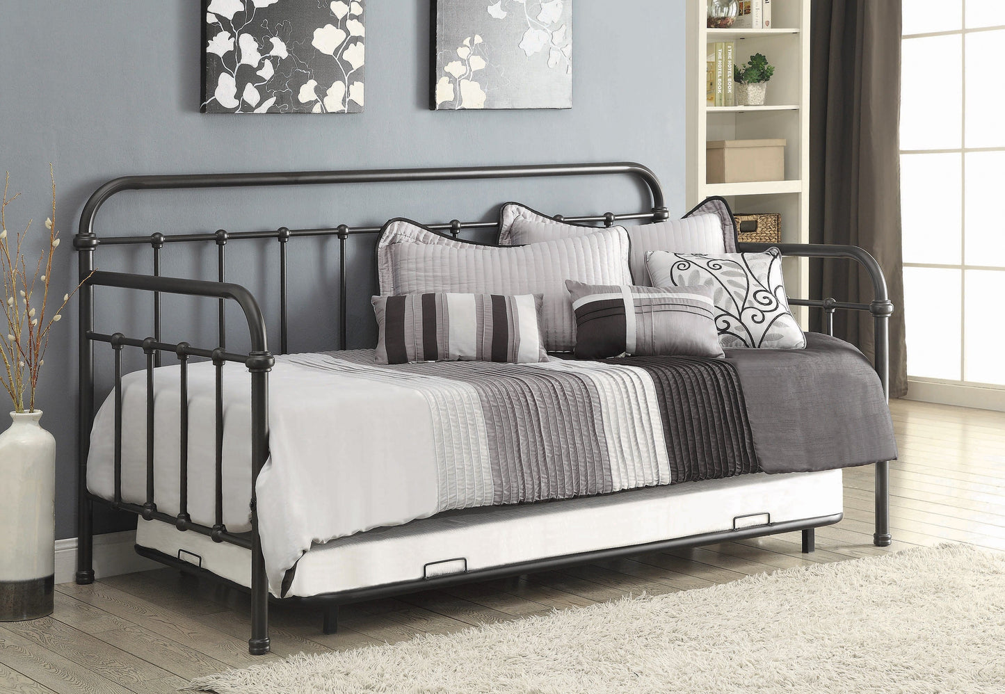 Daybed With Trundle Dark Bronze - 300398 A-Z Store Nadia