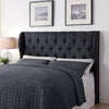 Murrieta Queen/Full Tufted Upholstered Headboard Charcoal - 300445QF