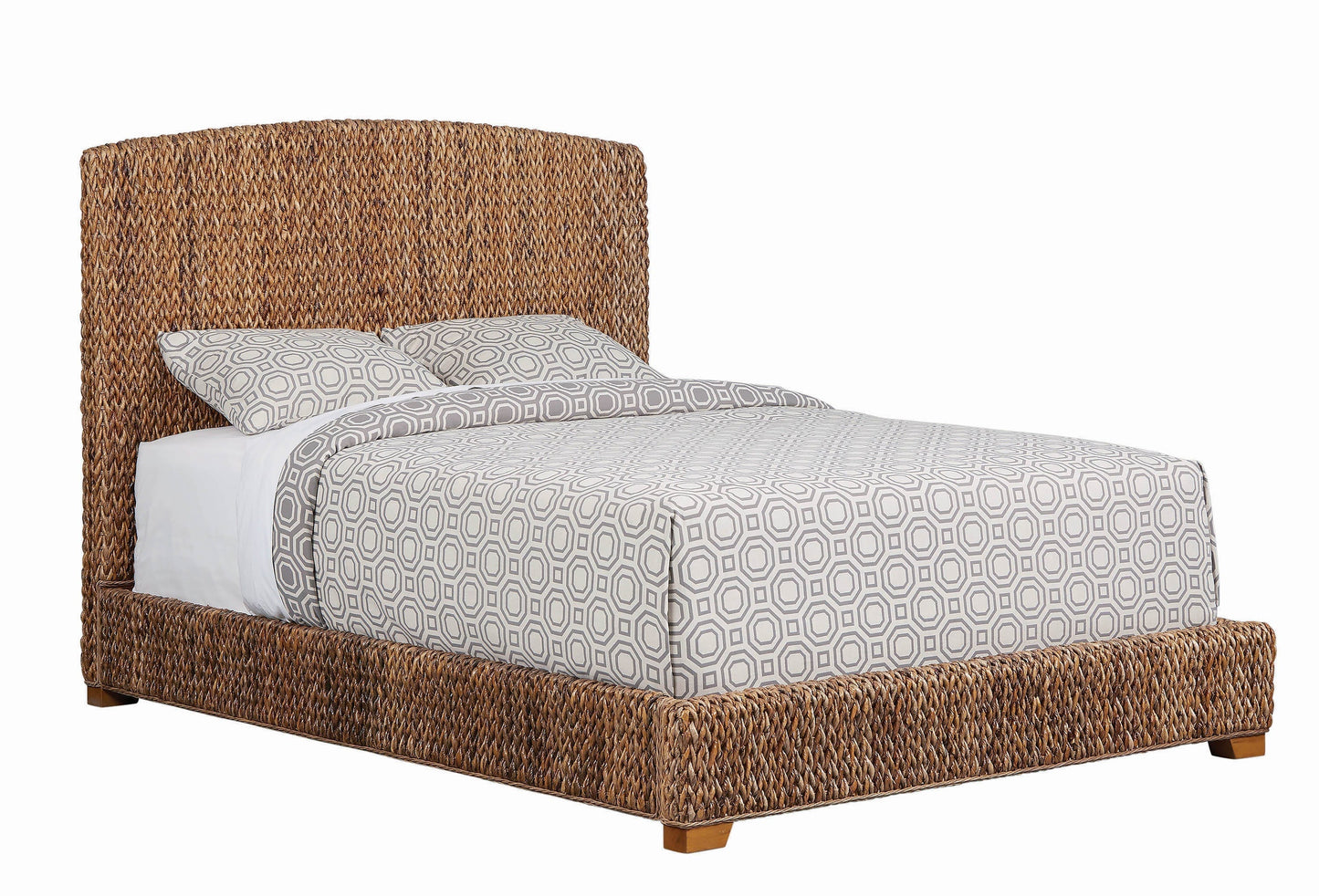 Laughton California King Hand-Woven Banana Leaf Bed Amber - 300501KW A-Z Store Nadia