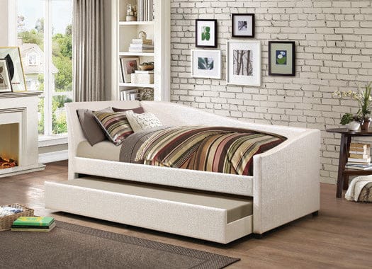 Upholstered Twin Daybed With Trundle Ivory - 300509 A-Z Store Nadia