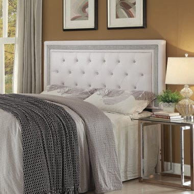 Andenne Queen/Full Tufted Upholstered Headboard White - 300545QF A-Z Store Nadia