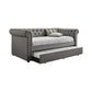 Kepner Tufted Upholstered Daybed Grey With Trundle - 300549 A-Z Store Nadia