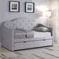 Upholstered Twin Daybed With Trundle Pearlescent Grey - 300629 A-Z Store Nadia