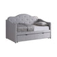 Upholstered Twin Daybed With Trundle Pearlescent Grey - 300629 A-Z Store Nadia
