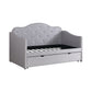Upholstered Twin Daybed With Trundle Pearlescent Grey - 300629 A-Z Store Nadia
