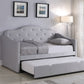 Upholstered Twin Daybed With Trundle Pearlescent Grey - 300629 A-Z Store Nadia