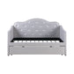 Upholstered Twin Daybed With Trundle Pearlescent Grey - 300629 A-Z Store Nadia