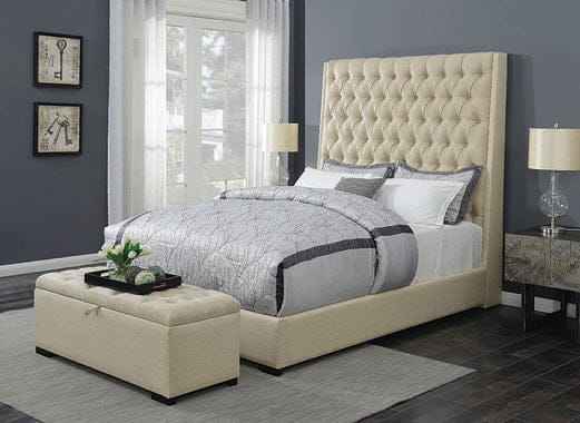 Camille California King Button Tufted Bed Cream - 300722KW A-Z Store Nadia