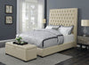 Camille California King Button Tufted Bed Cream - 300722KW