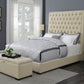 Camille Eastern King Button Tufted Bed Cream - 300722KE A-Z Store Nadia