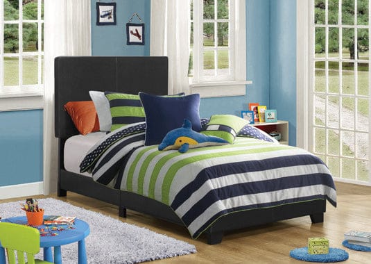 Dorian Upholstered Twin Bed Black - 300761T A-Z Store Nadia