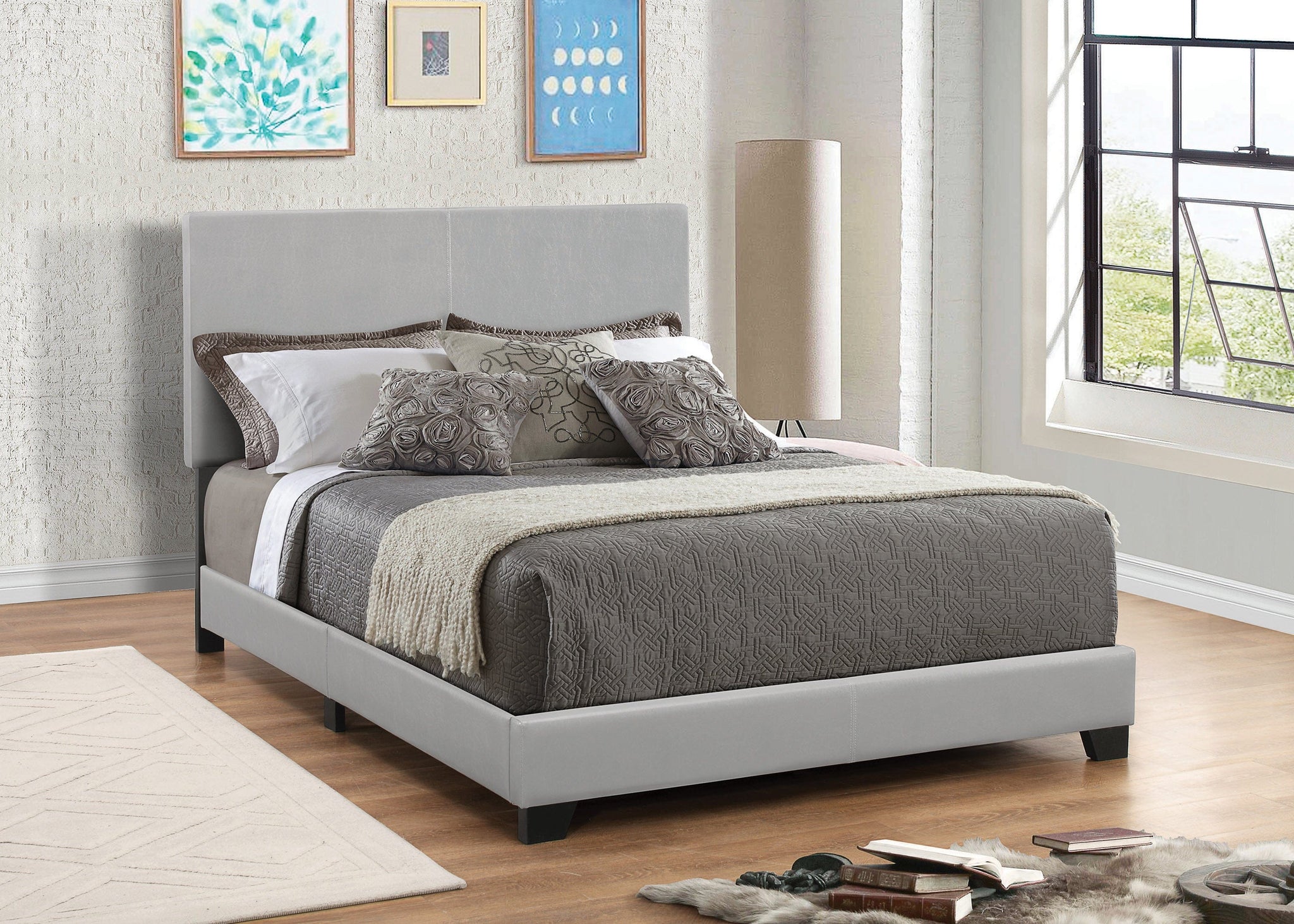 Dorian Upholstered Eastern King Bed Grey - 300763KE