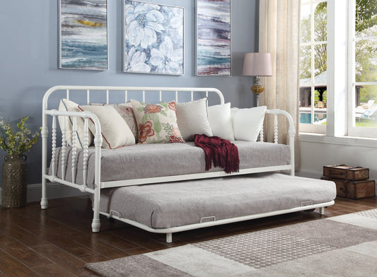 Twin Metal Daybed With Trundle White - 300766 A-Z Store Nadia
