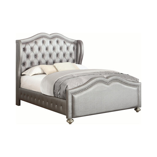Belmont Tufted Upholstered Queen Bed Metallic - 300824Q A-Z Store Nadia
