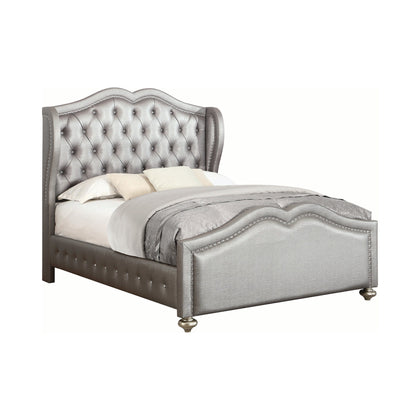 Belmont Tufted Upholstered Full Bed Metallic - 300824F