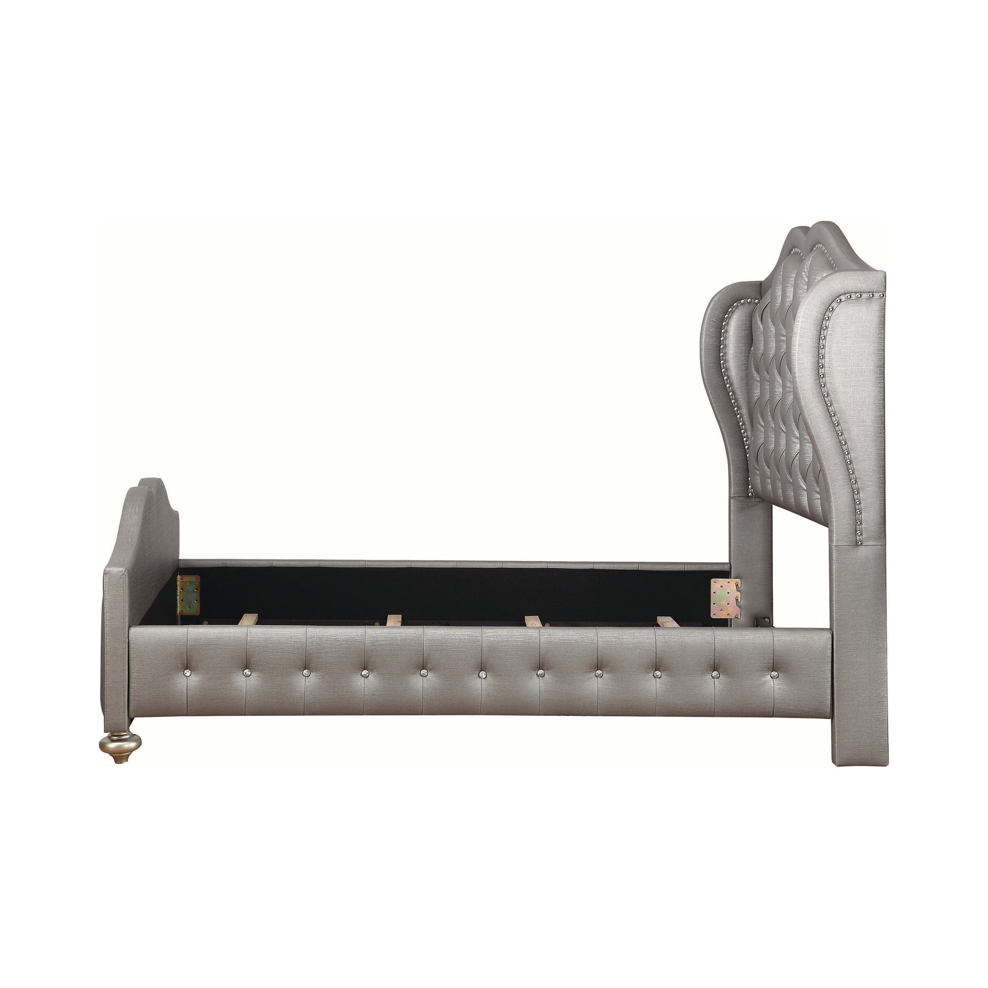 Belmont Tufted Upholstered Queen Bed Metallic - 300824Q A-Z Store Nadia