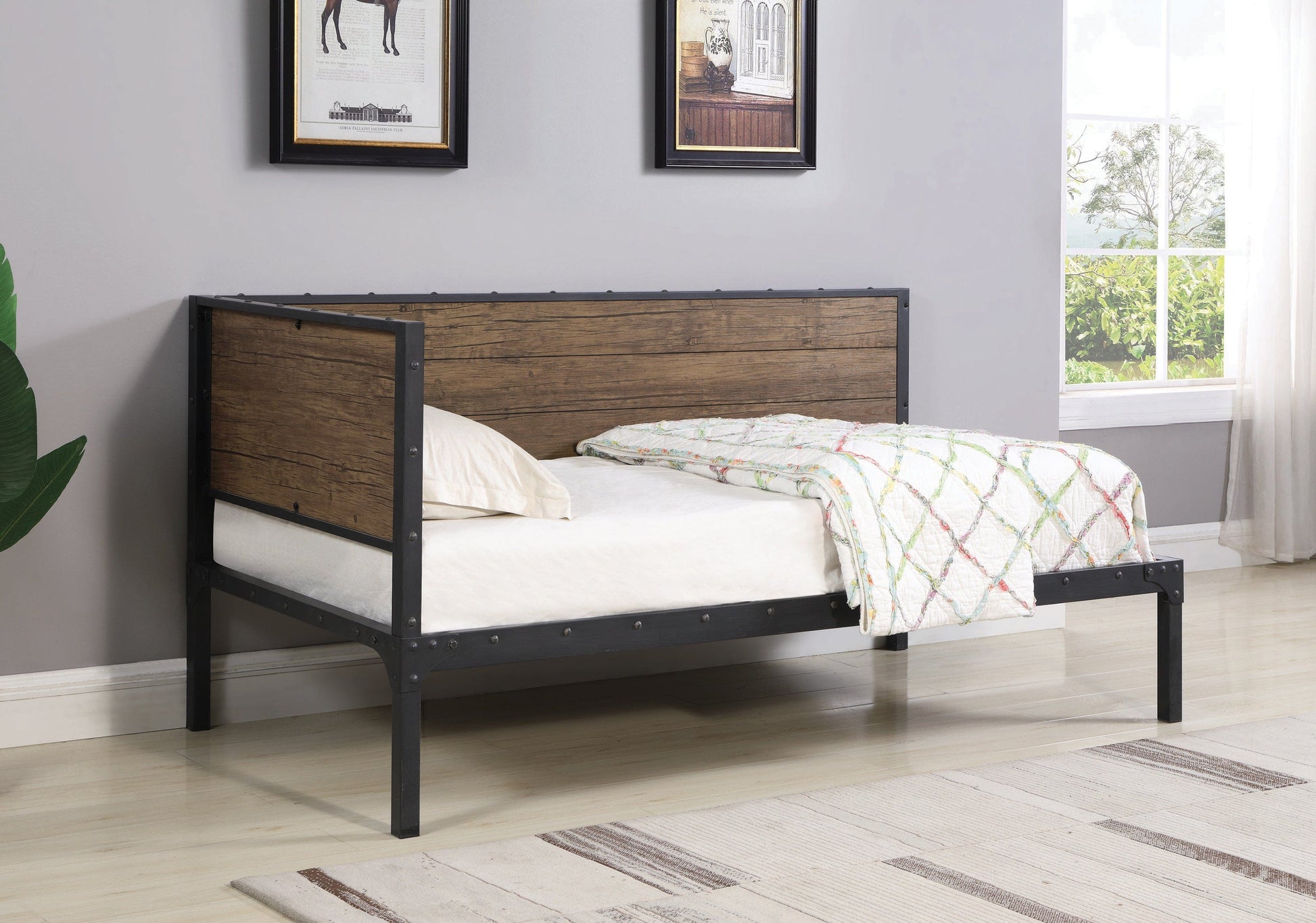 Getler Daybed Weathered Chestnut And Black - 300836 A-Z Store Nadia