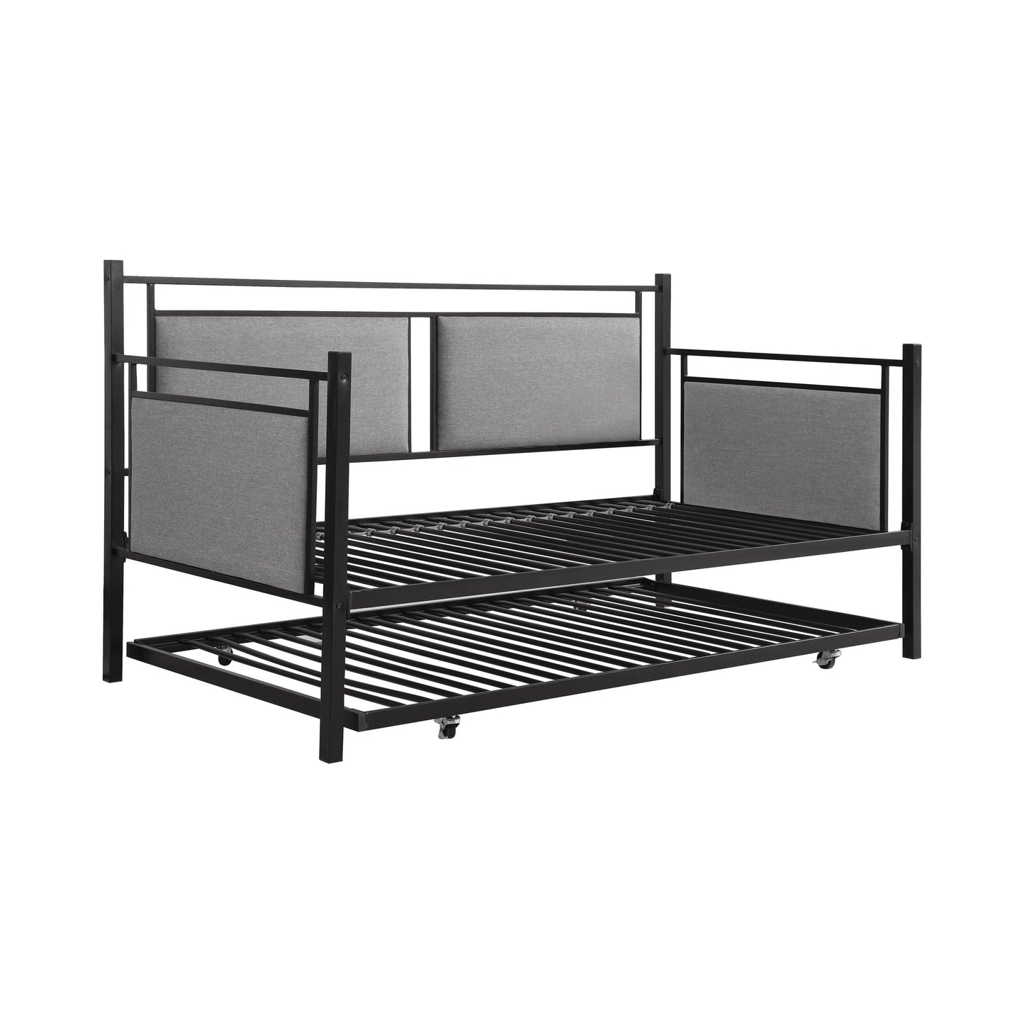 Joelle Upholstered Daybed Grey And Black With Trundle - 300940 A-Z Store Nadia