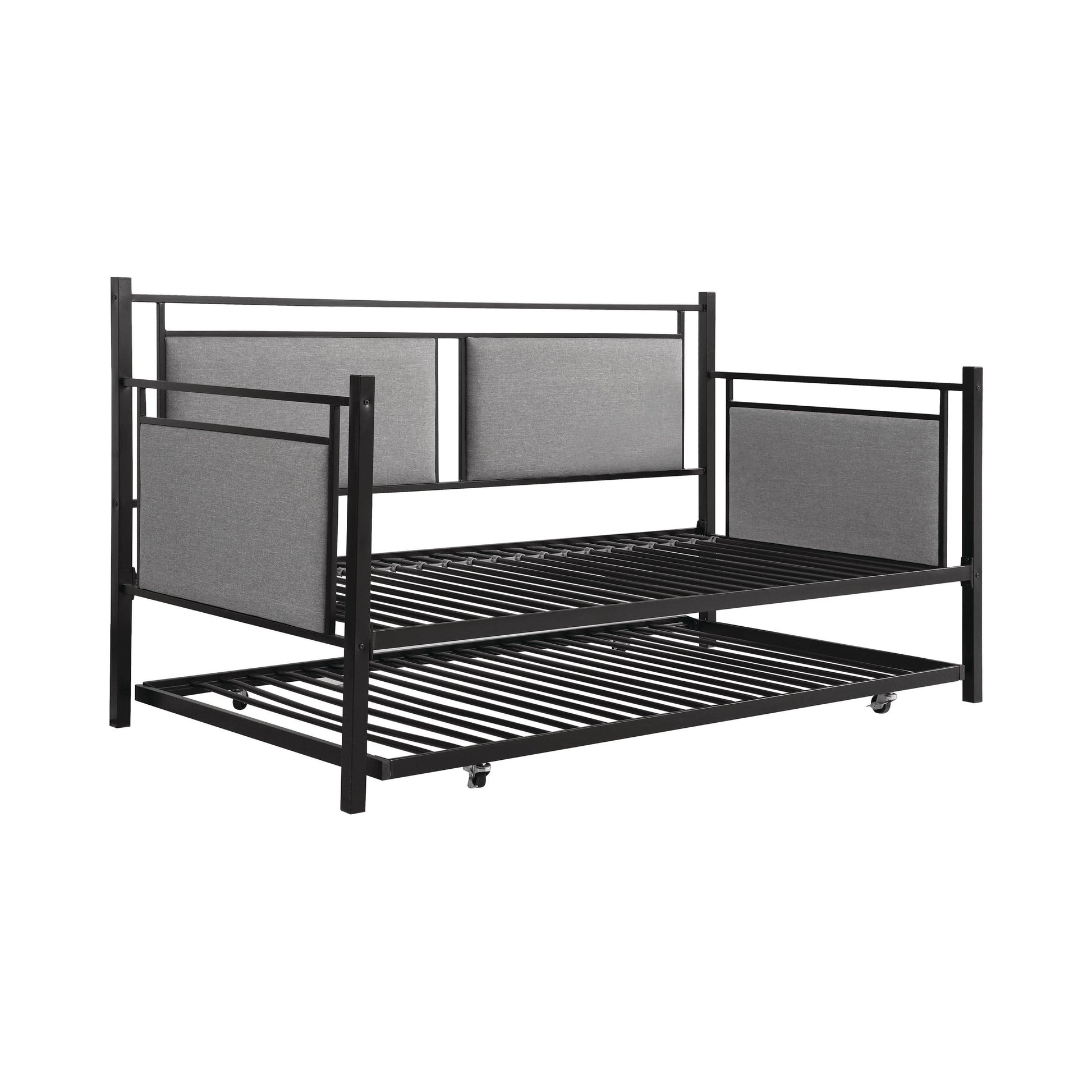 Joelle Upholstered Daybed Grey And Black With Trundle - 300940 A-Z Store Nadia