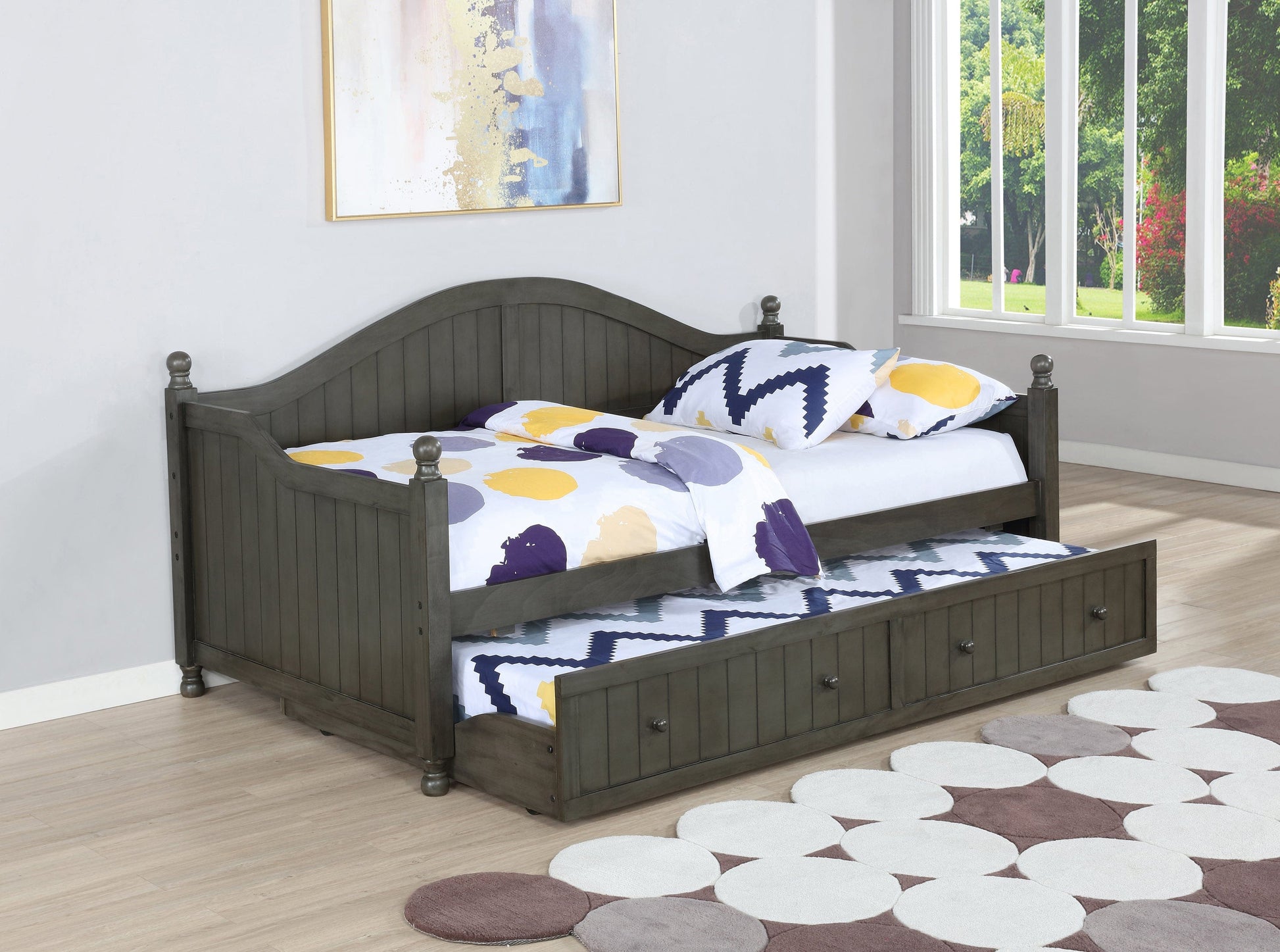 Julie Twin Daybed With Trundle Warm Grey - 301053 A-Z Store Nadia