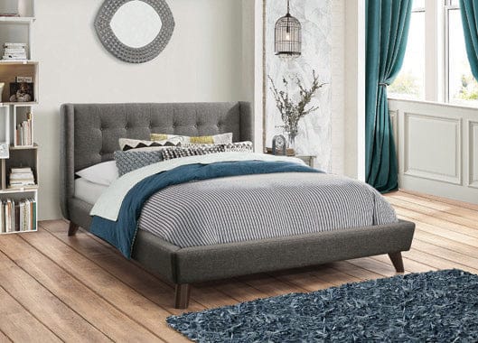 Carrington Button Tufted California King Bed Grey - 301061KW A-Z Store Nadia