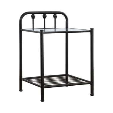 Livingston 1-Shelf Nightstand With Glass Top Dark Bronze - 301392