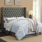 Bancroft Demi-Wing Upholstered Queen Bed Grey - 301405Q A-Z Store Nadia