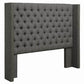Bancroft Demi-Wing Upholstered Full Bed Grey - 301405F A-Z Store Nadia