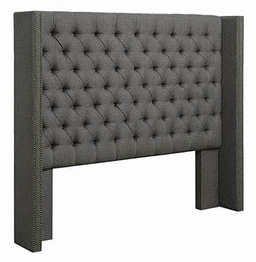Bancroft Demi-Wing Upholstered Eastern King Bed Grey - 301405KE
