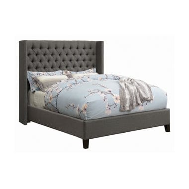 Bancroft Demi-Wing Upholstered Full Bed Grey - 301405F