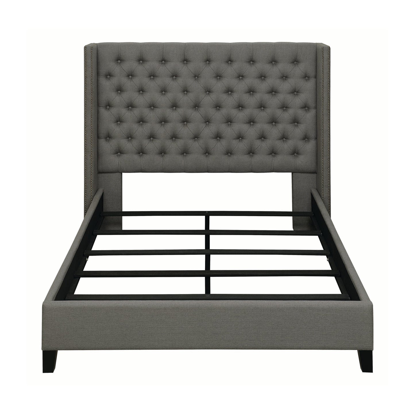 Bancroft Demi-Wing Upholstered Queen Bed Grey - 301405Q A-Z Store Nadia