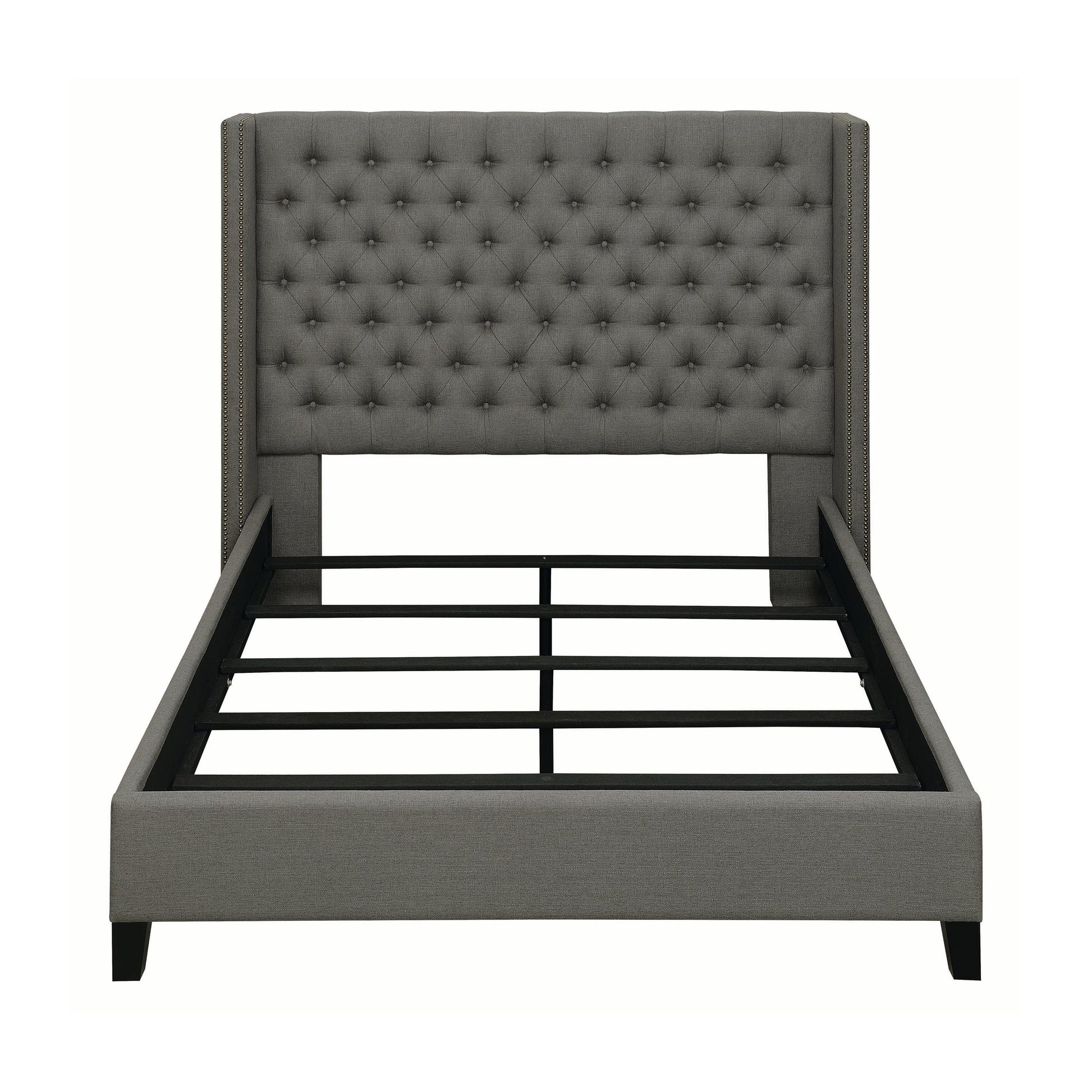 Bancroft Demi-Wing Upholstered Queen Bed Grey - 301405Q A-Z Store Nadia