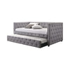 Mockern Tufted Upholstered Daybed With Trundle Grey - 302161