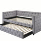 Mockern Tufted Upholstered Daybed With Trundle Grey - 302161 A-Z Store Nadia