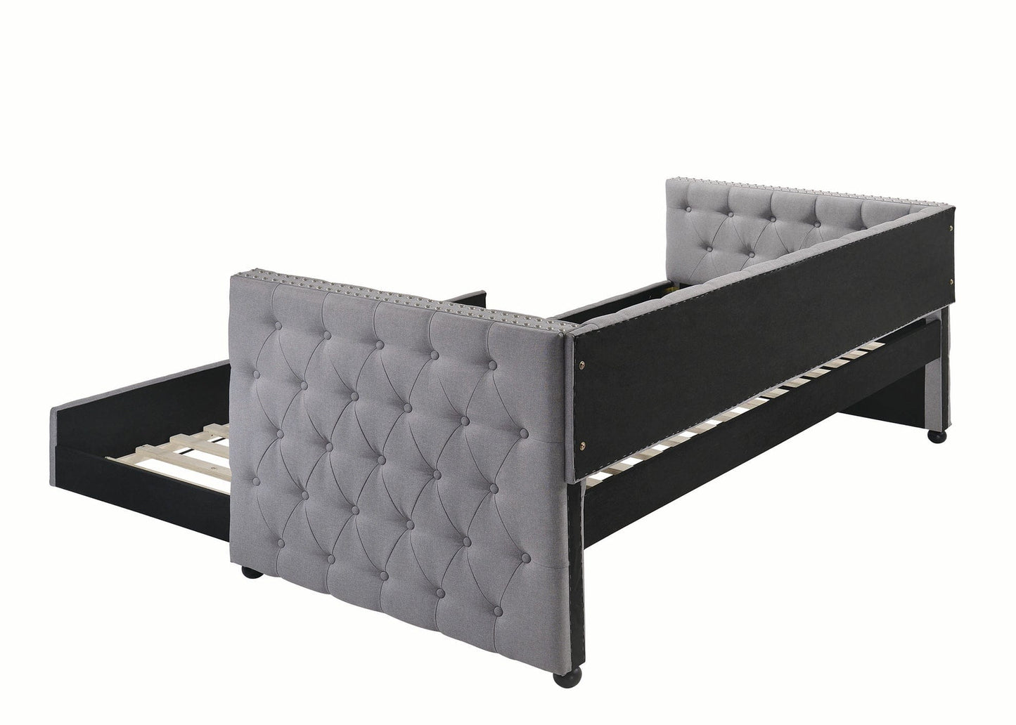 Mockern Tufted Upholstered Daybed With Trundle Grey - 302161 A-Z Store Nadia