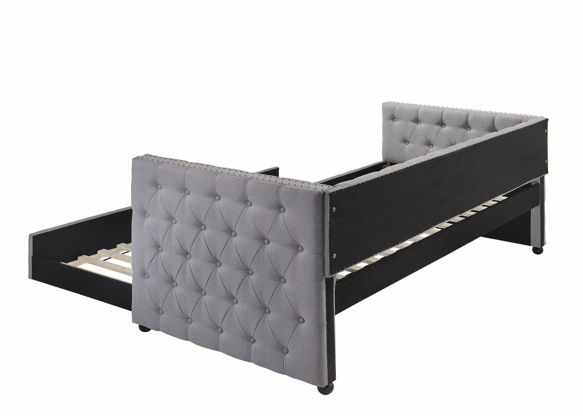 Mockern Tufted Upholstered Daybed With Trundle Grey - 302161 A-Z Store Nadia