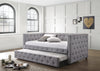 Mockern Tufted Upholstered Daybed With Trundle Grey - 302161