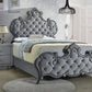 Sandboard Eastern King Rhinestone Button Tufted Bed Grey - 302351KE A-Z Store Nadia