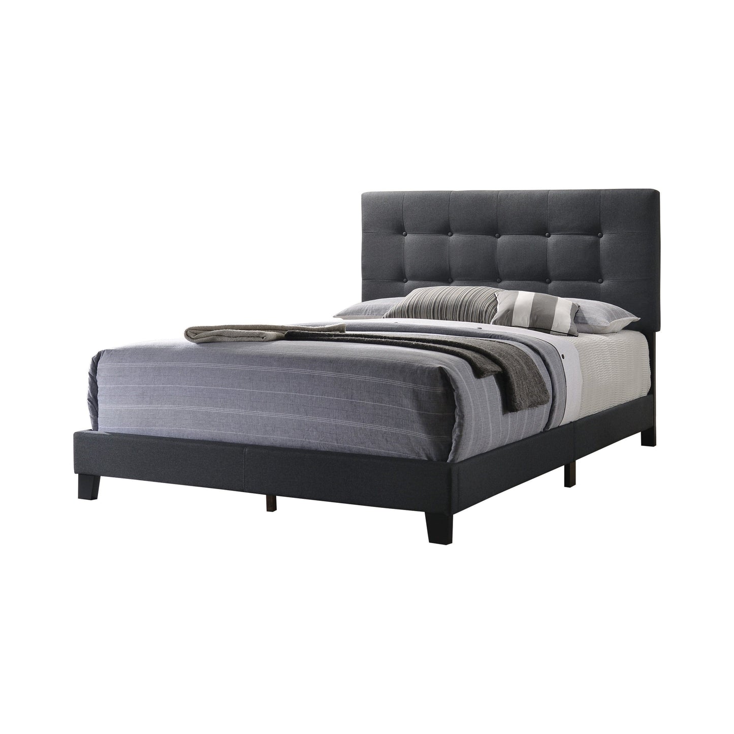 Mapes Tufted Upholstered Eastern King Bed Charcoal - 305746KE A-Z Store Nadia