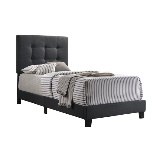Mapes Tufted Upholstered Twin Bed Charcoal - 305746T A-Z Store Nadia