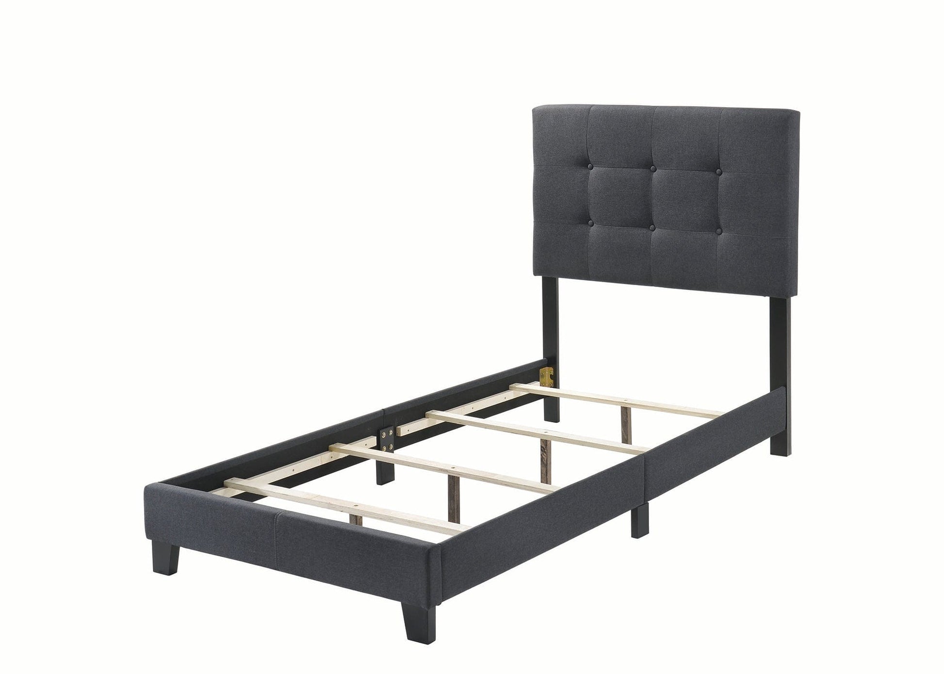 Mapes Tufted Upholstered Twin Bed Charcoal - 305746T A-Z Store Nadia
