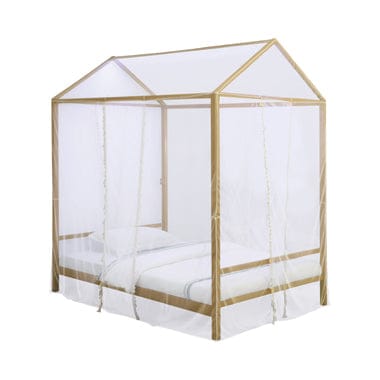 Altadena Full Canopy Bed With LED Lighting Matte Gold - 305773F