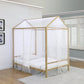 Altadena Full Canopy Bed With LED Lighting Matte Gold - 305773F A-Z Store Nadia