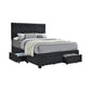 Soledad Eastern King 4-Drawer Button Tufted Storage Bed Charcoal - 305877KE A-Z Store Nadia