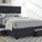 Soledad Queen 4-Drawer Button Tufted Storage Bed Charcoal - 305877Q A-Z Store Nadia
