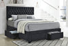 Soledad Eastern King 4-Drawer Button Tufted Storage Bed Charcoal - 305877KE