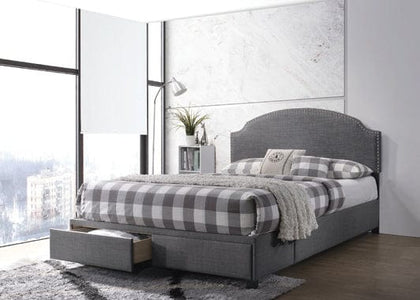 Niland Eastern King 2-Drawer Upholstered Storage Bed Charcoal - 305895KE