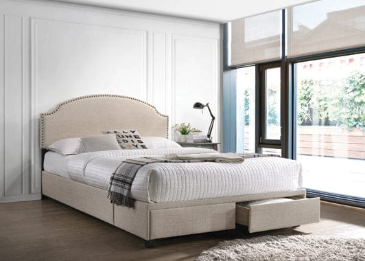 Newdale Full 2-Drawer Upholstered Storage Bed Beige - 305896F A-Z Store Nadia